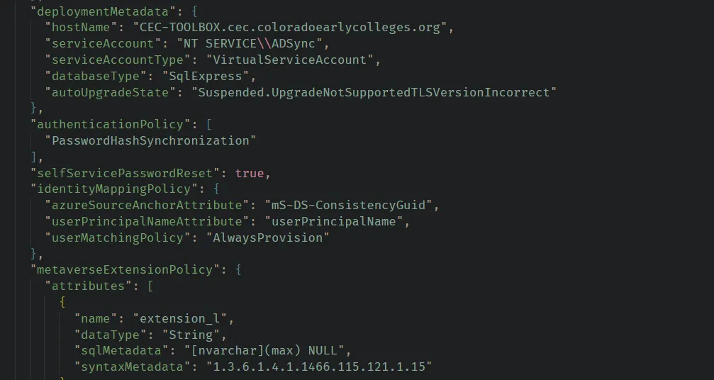 Example JSON config