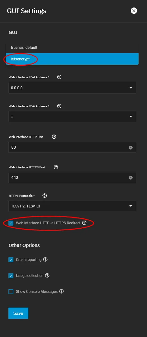 Activate Let's Encrypt Certificate in TrueNAS